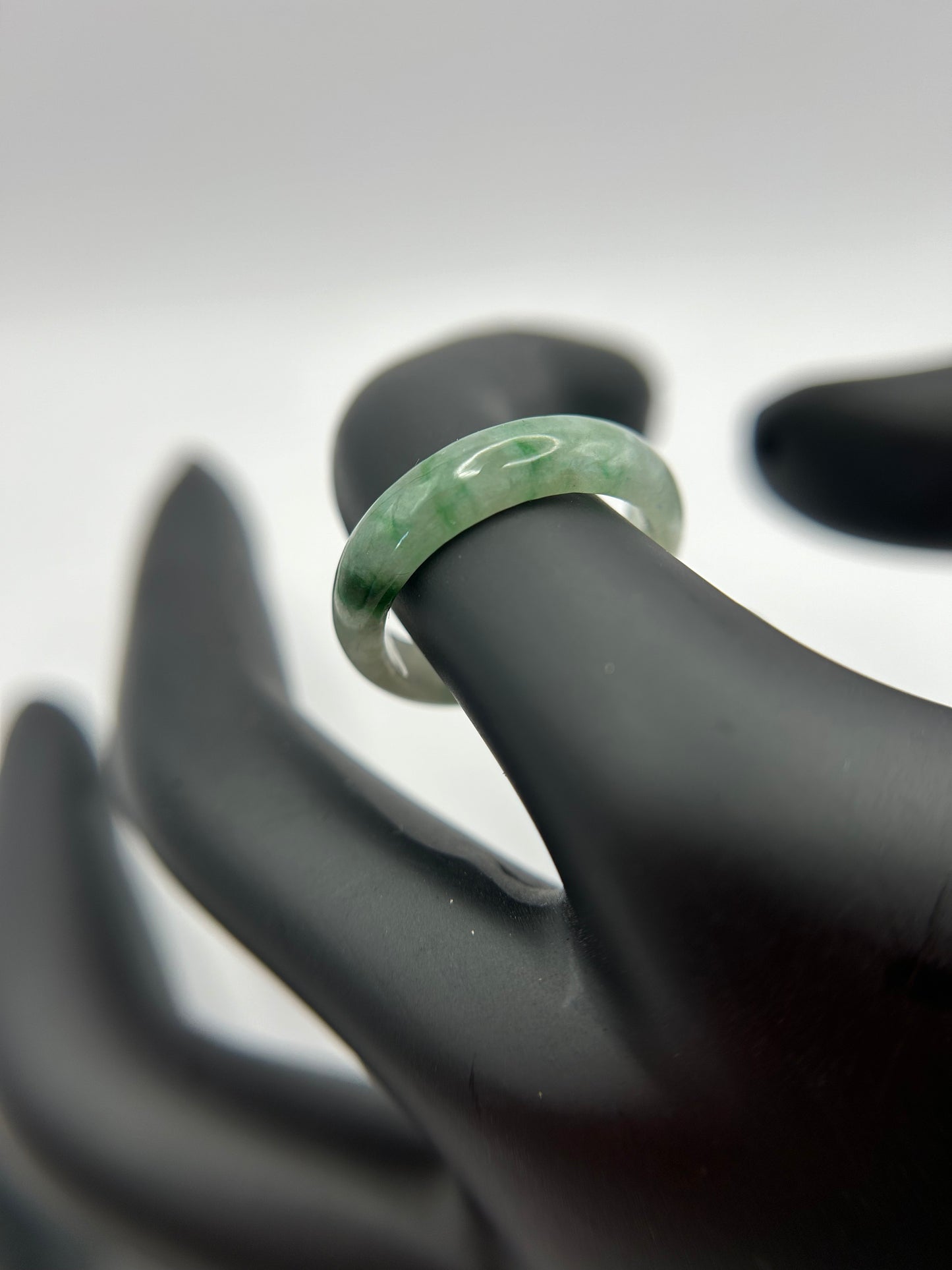 Natural Grade A Burma Jadeite green and white Ring