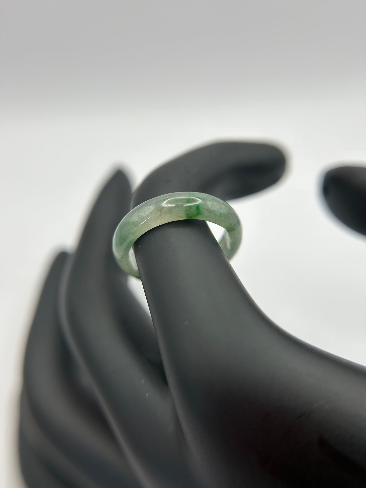 Natural Grade A Burma Jadeite green and white Ring