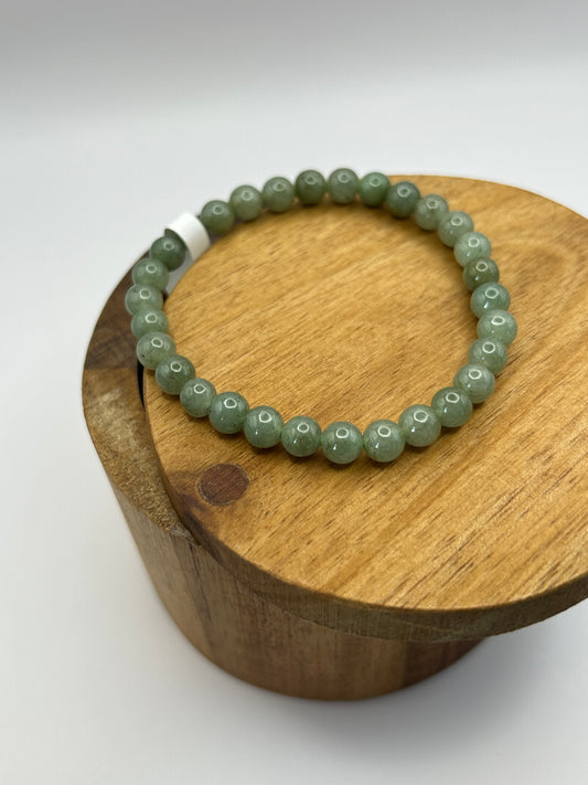 Grade A Natural  Green Burma Jadeite beads elastic bracelet