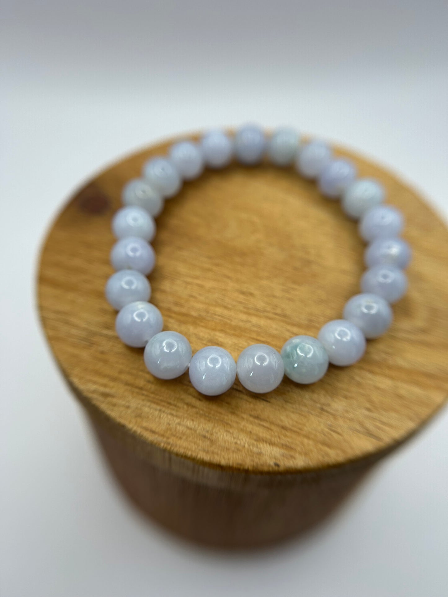 Grade A Natural Lavender Burma Jadeite beads elastic bracelet