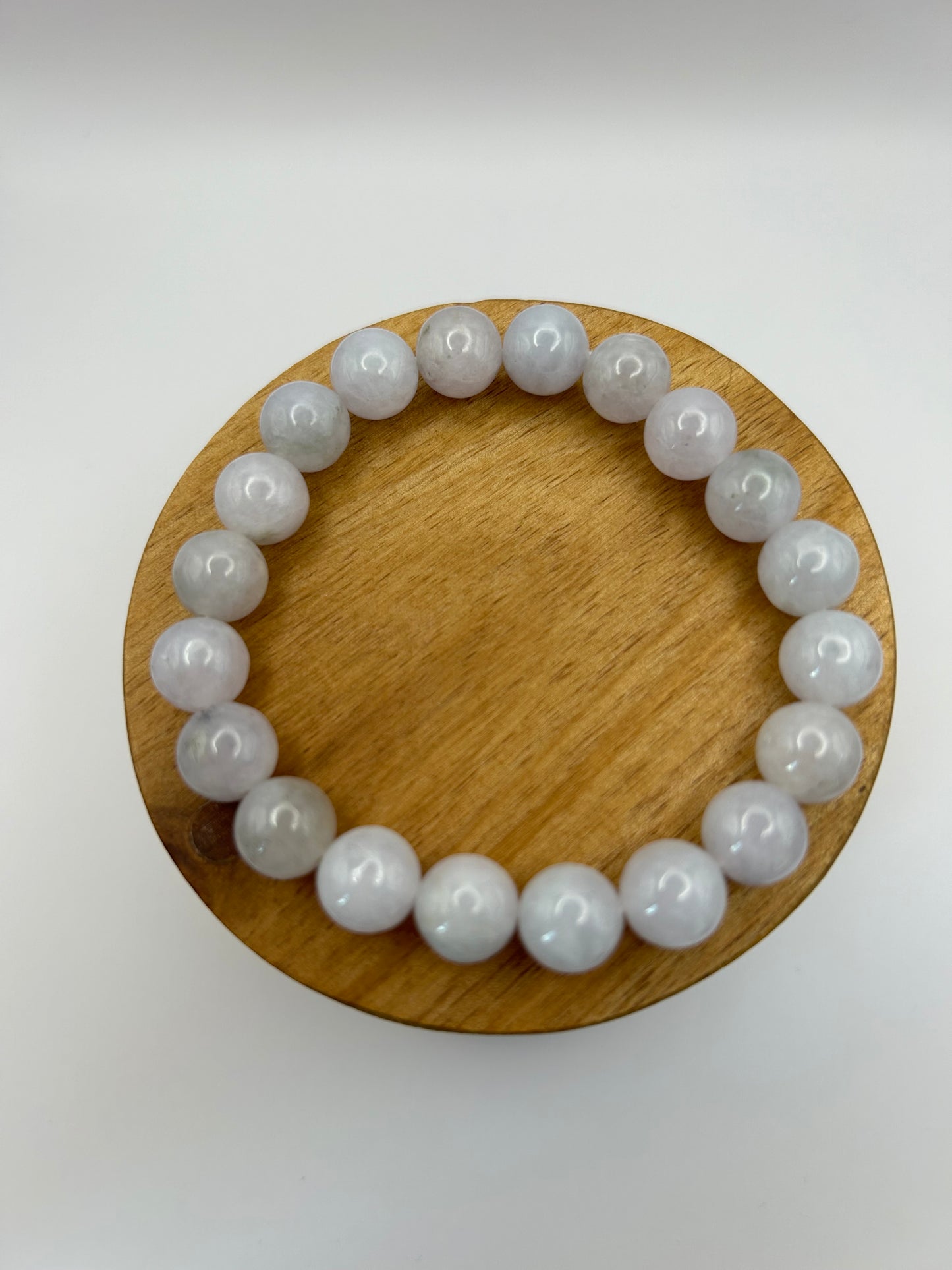 Grade A Natural Lavender Burma Jadeite beads elastic bracelet