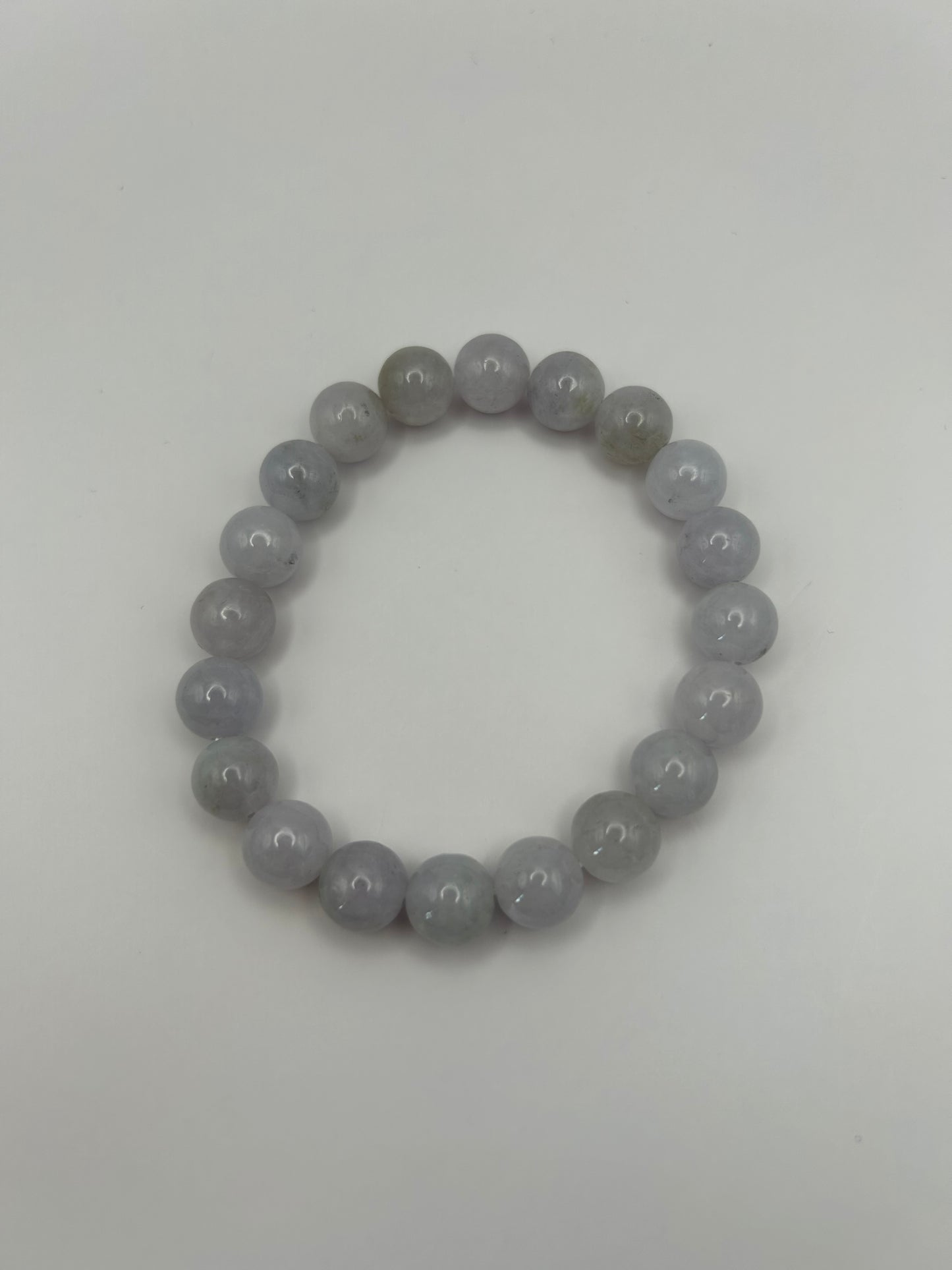 Grade A Natural Lavender Burma Jadeite beads elastic bracelet