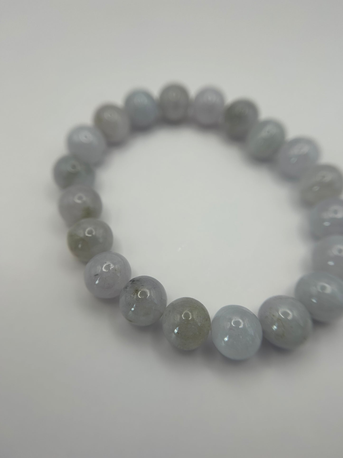 Grade A Natural Lavender Burma Jadeite beads elastic bracelet