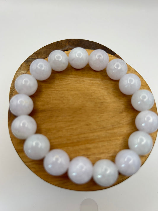 Grade A Natural Lavender Burma Jadeite beads elastic bracelet