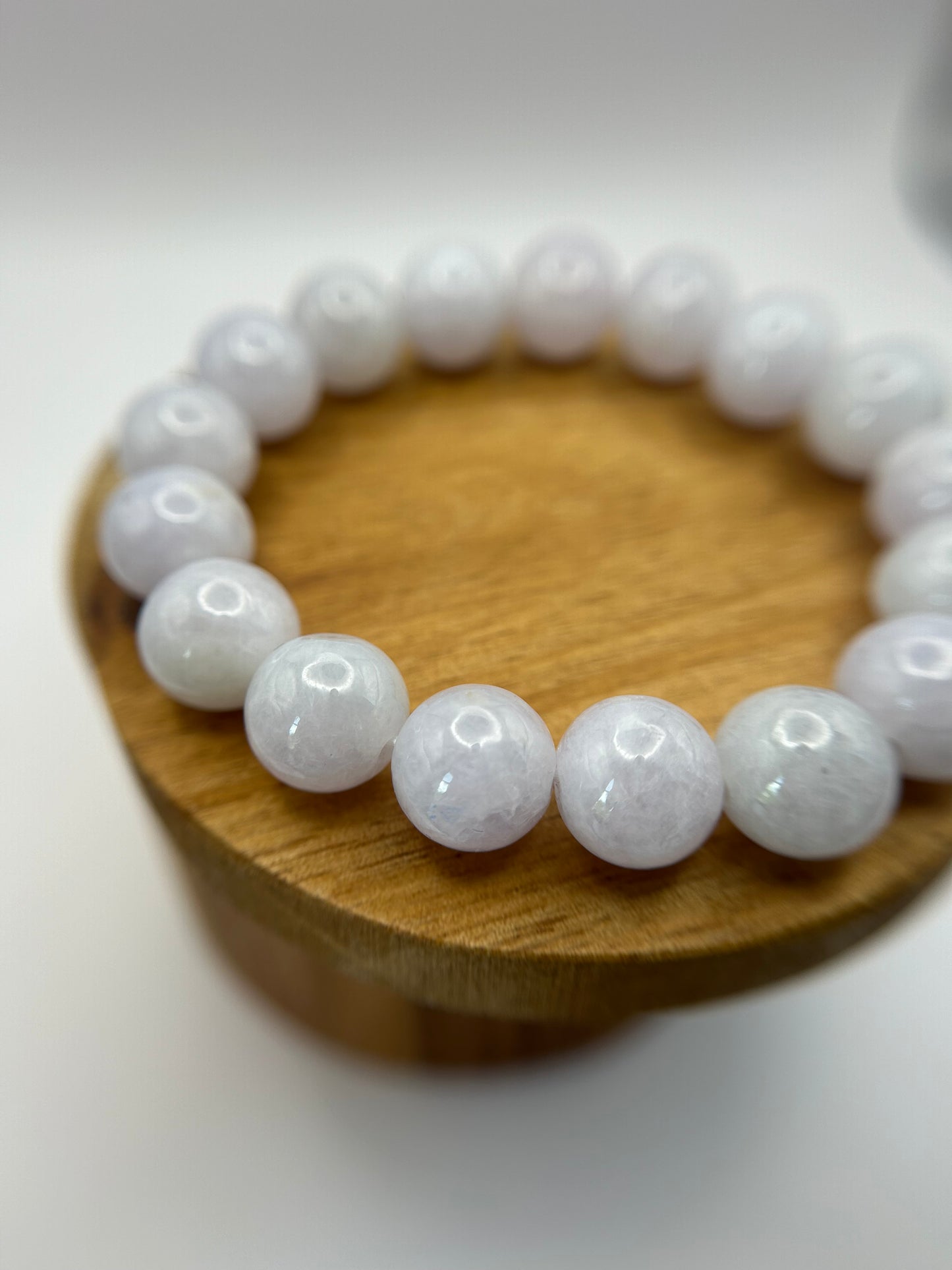 Grade A Natural Lavender Burma Jadeite beads elastic bracelet