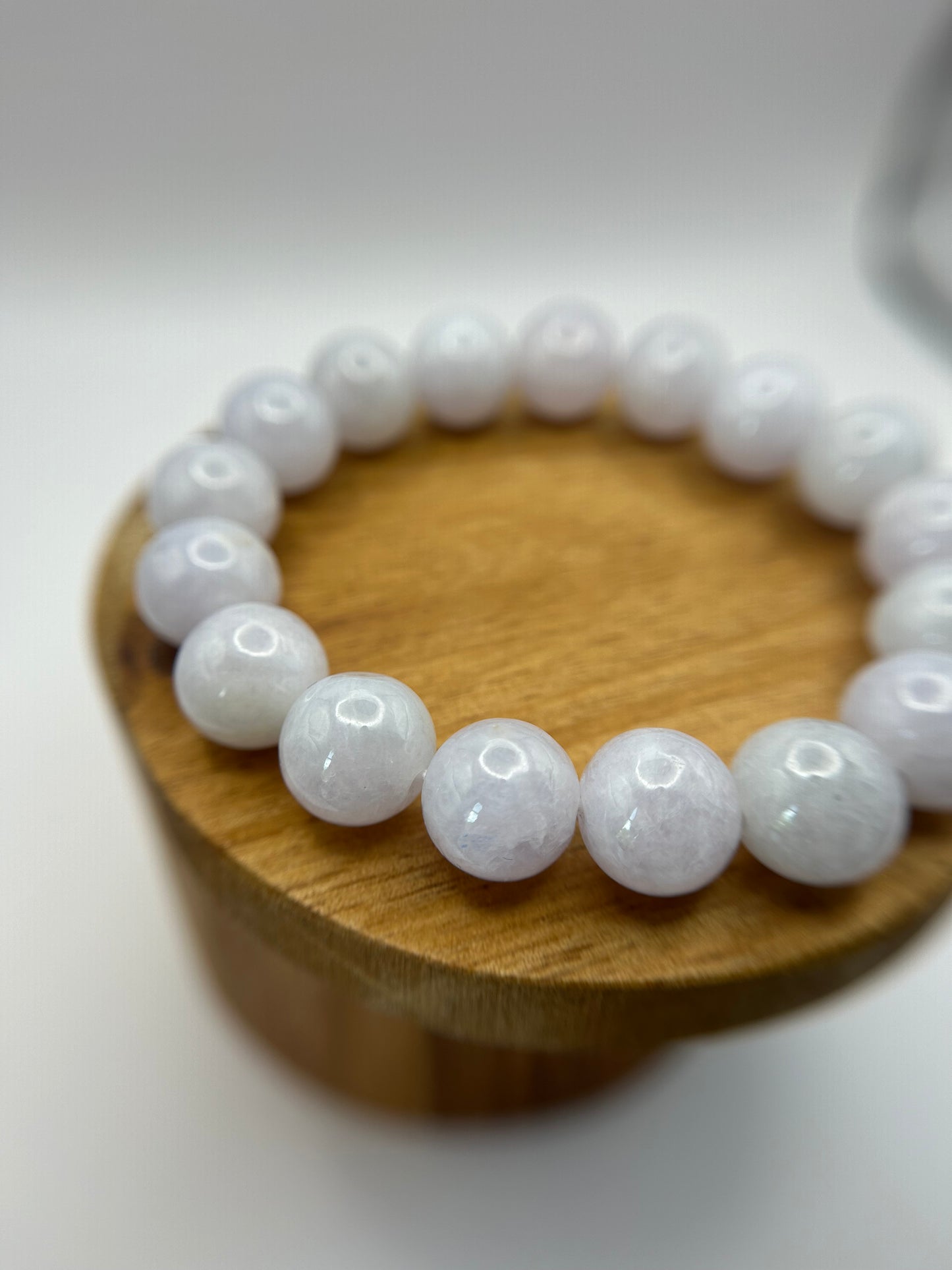 Grade A Natural Lavender Burma Jadeite beads elastic bracelet