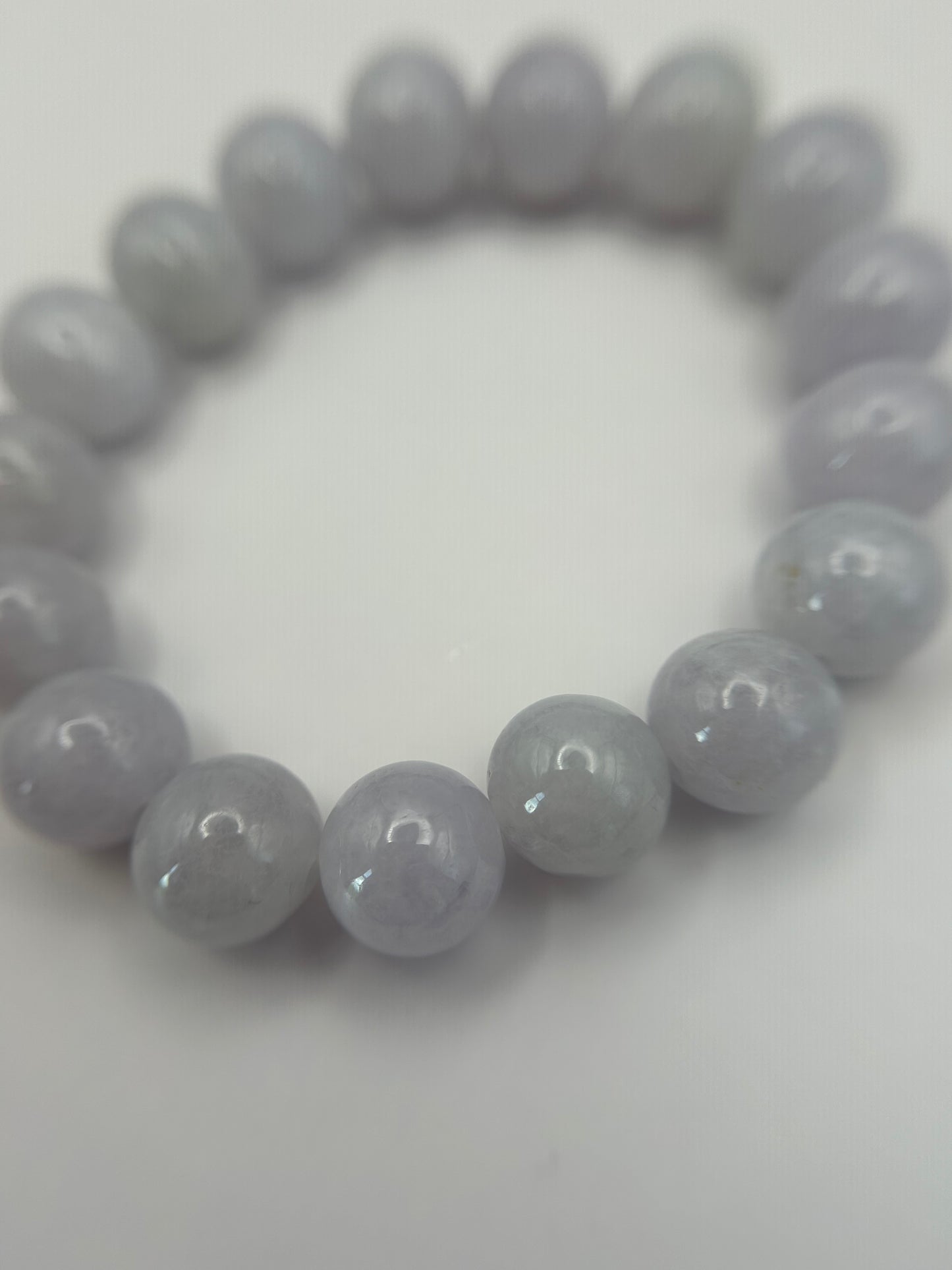 Grade A Natural Lavender Burma Jadeite beads elastic bracelet