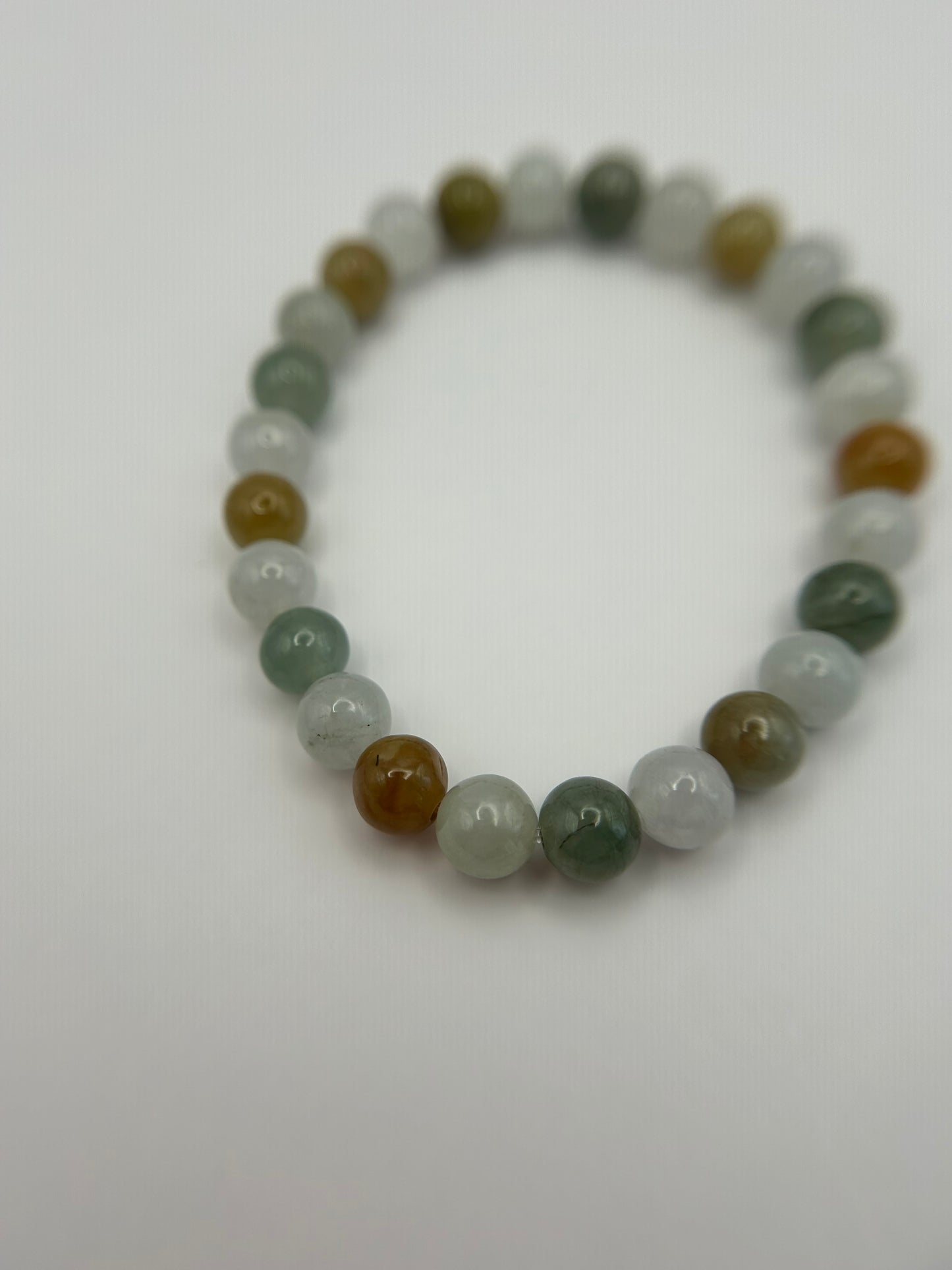 Grade A Natural Multi Colors Burma Jadeite beads elastic bracelet