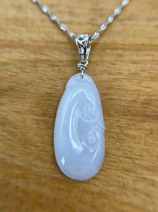 Natural Garde A Burme Jadeite Sterling Silver  Bail white Yuyi silver, necklace