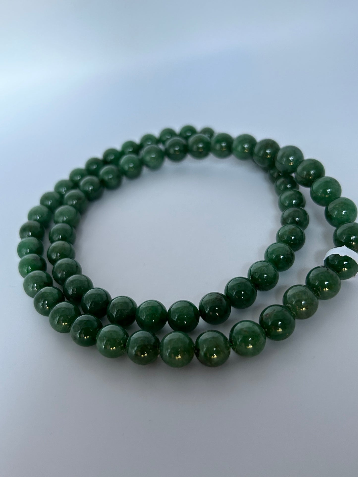 Grade A Natural Medium size Burma Icy dark green Jadeite beads necklace