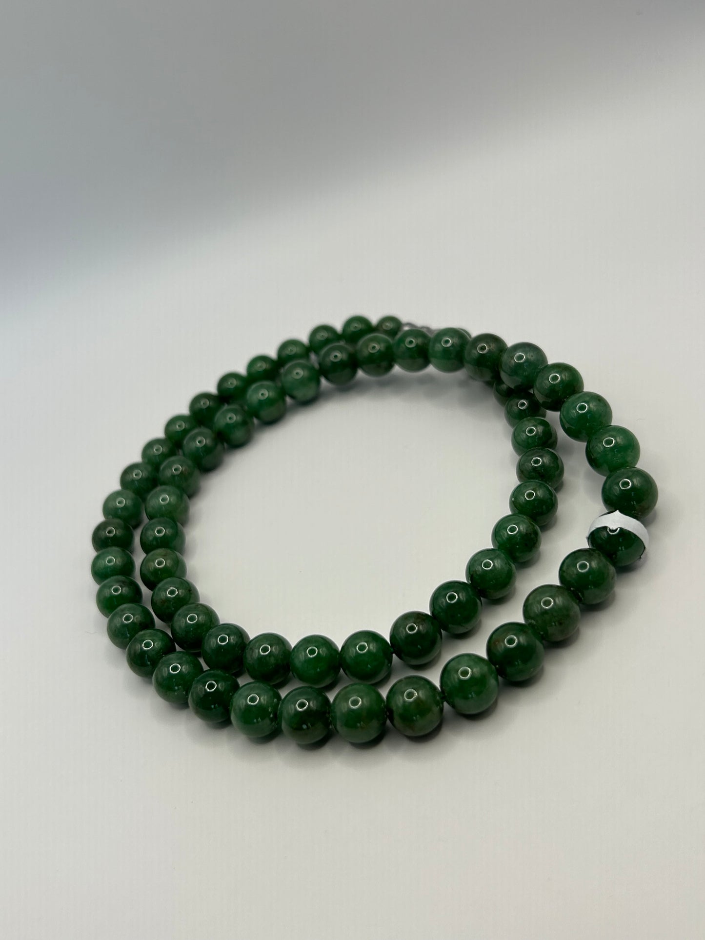 Grade A Natural Medium size Burma Icy dark green Jadeite beads necklace