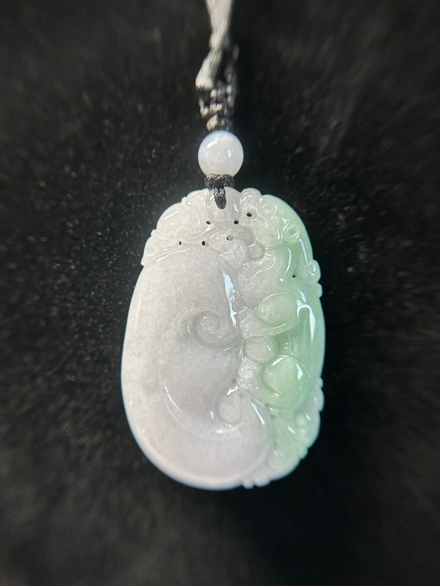 Natural Grade A Burme Jadeite Light green and white jadeite Pi Xiu, Yuyi Pendant