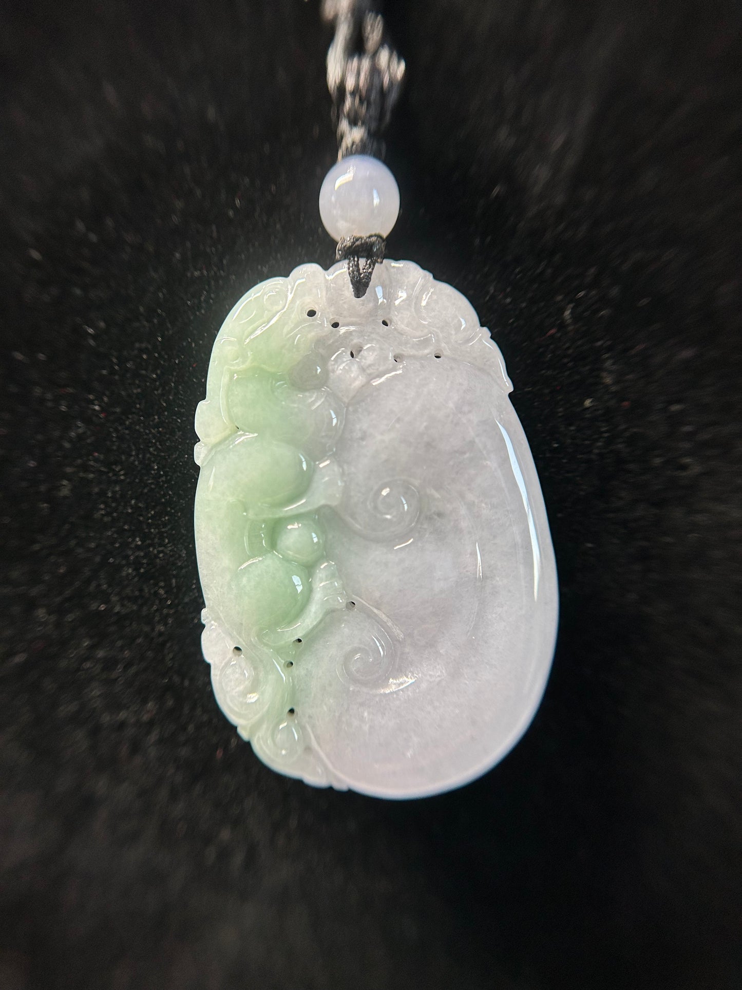 Natural Grade A Burme Jadeite Light green and white jadeite Pi Xiu, Yuyi Pendant