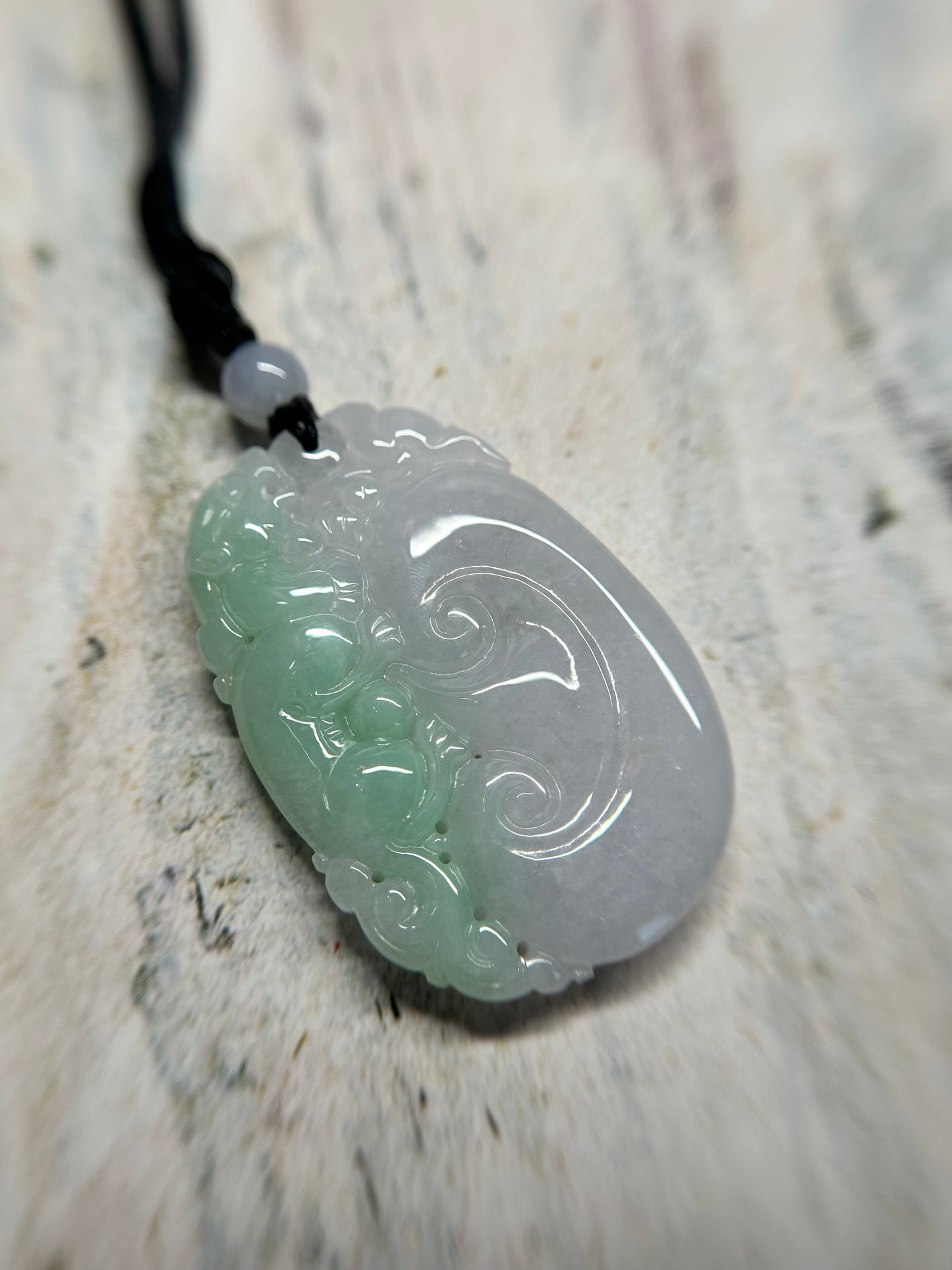 Natural Grade A Burme Jadeite Light green and white jadeite Pi Xiu, Yuyi Pendant