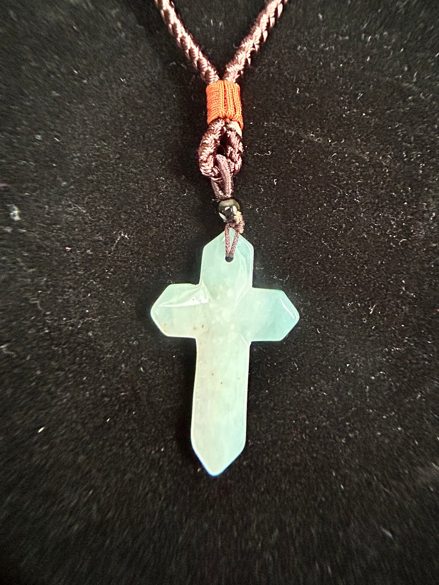 Grade A Natural light green Jade cross pendant