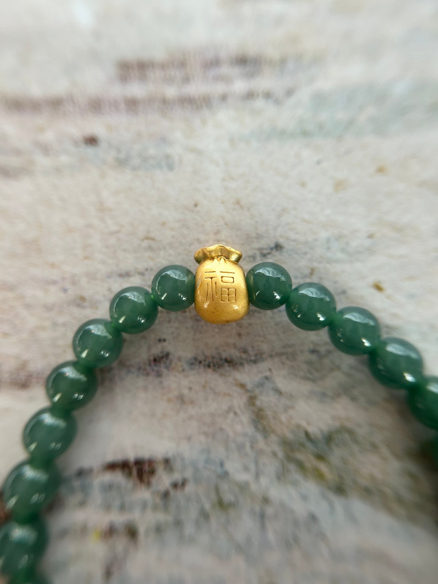 Grade A Natural Dark Green  Burma Jadeite Beads Bracelet