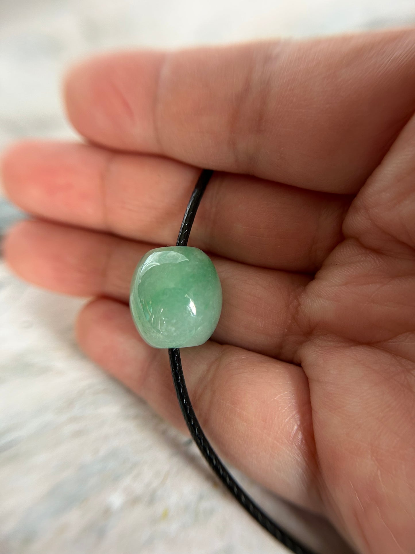 Grade A Natural Icy Green luluton Burma jadeite chocker