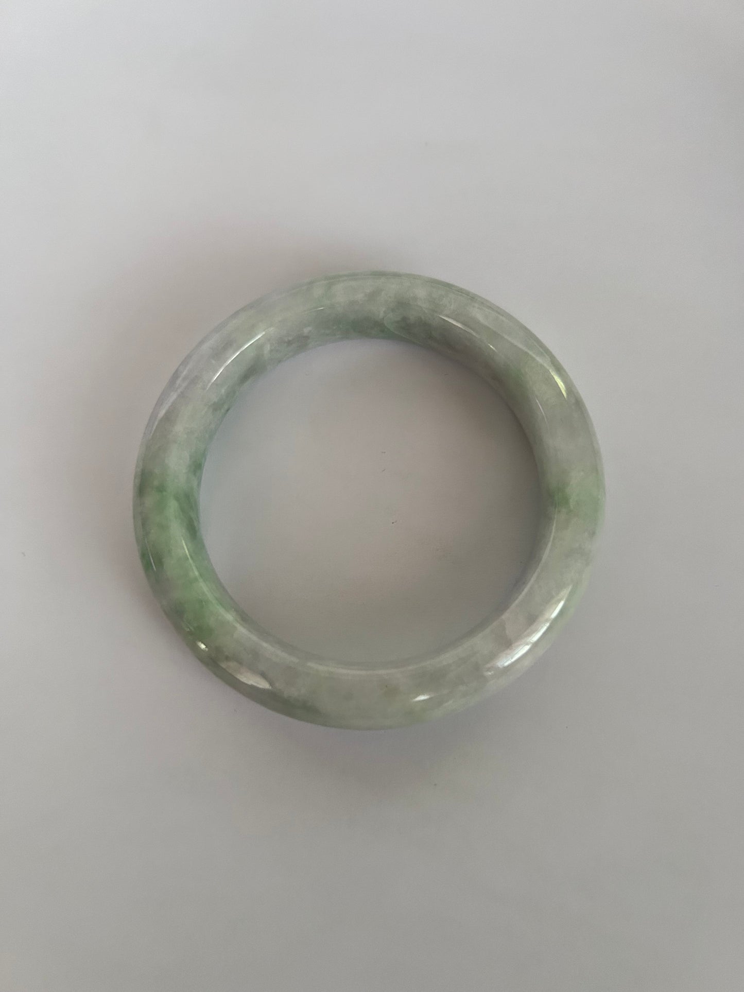 Grade A Natural Light Green Burma Jadeite Bangle