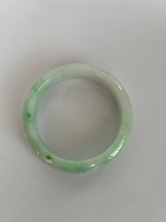 Grade A Natural Light Green Burma Jadeite Bangle