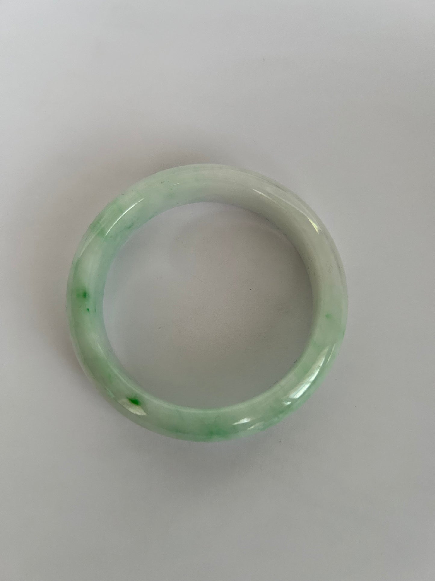 Grade A Natural Light Green Burma Jadeite Bangle