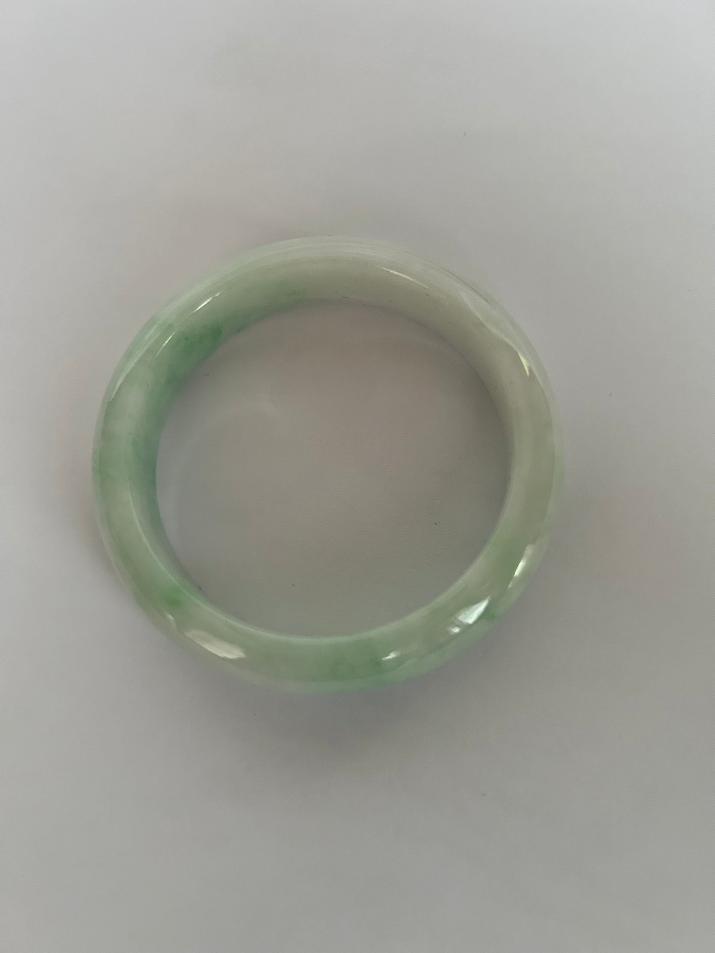 Grade A Natural Light Green Burma Jadeite Bangle