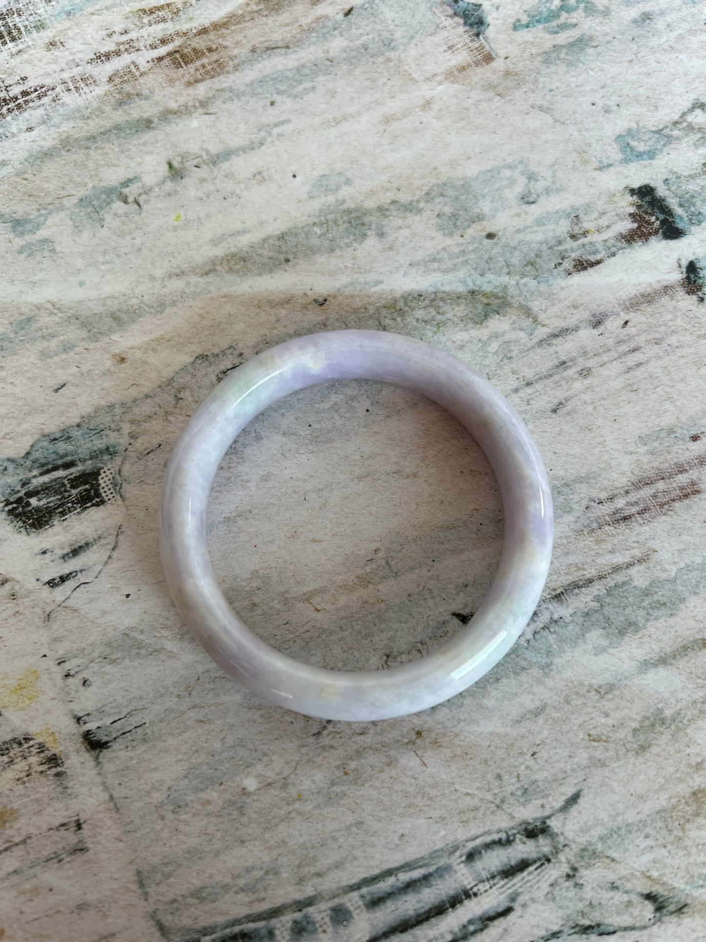 Grade A Natural Lavender and Green Myanmar Jadeite Bangle