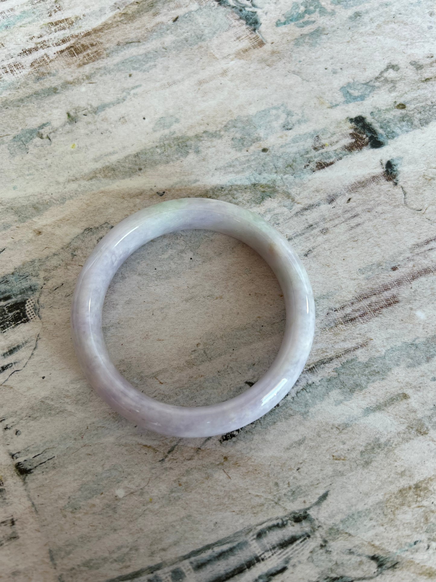 Grade A Natural Lavender and Green Myanmar Jadeite Bangle