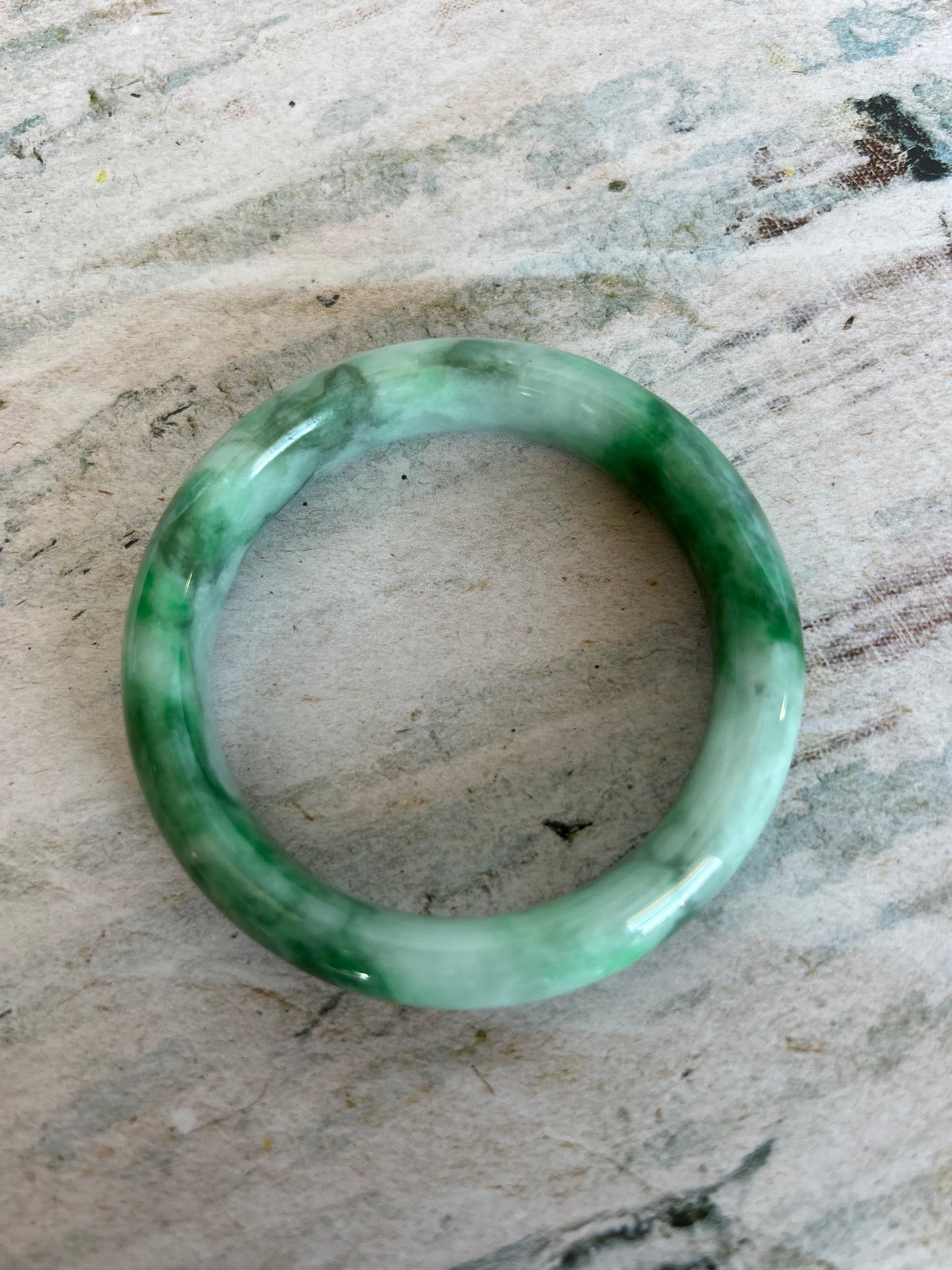 Grade A Natural  Green Myanmar Jadeite Bangle