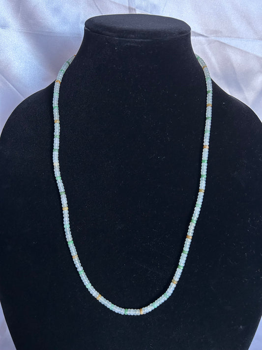 Grade A Natural 4MM Burma Icy multi color Jadeite beads necklace