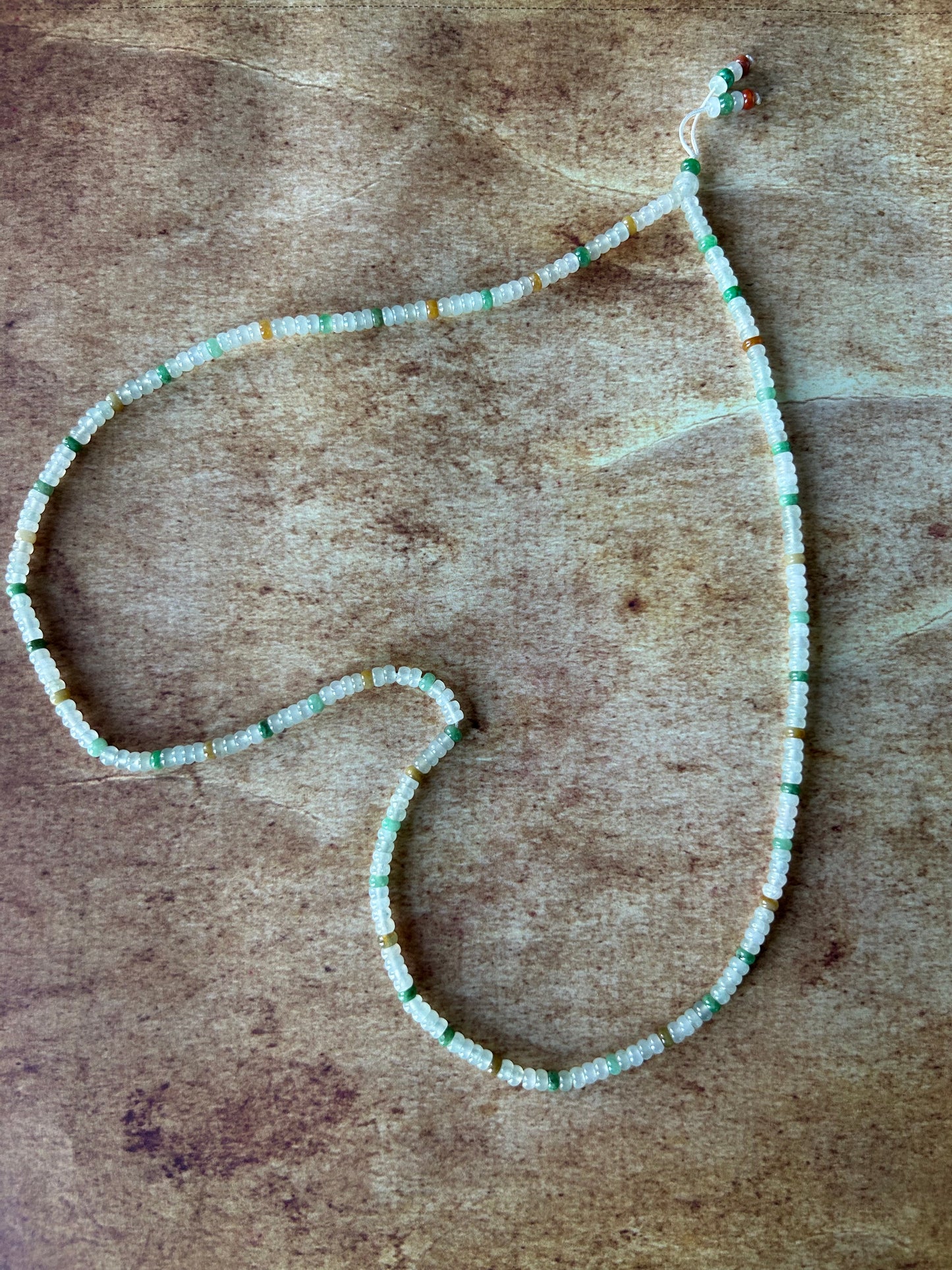 Grade A Natural 4MM Burma Icy multi color Jadeite beads necklace