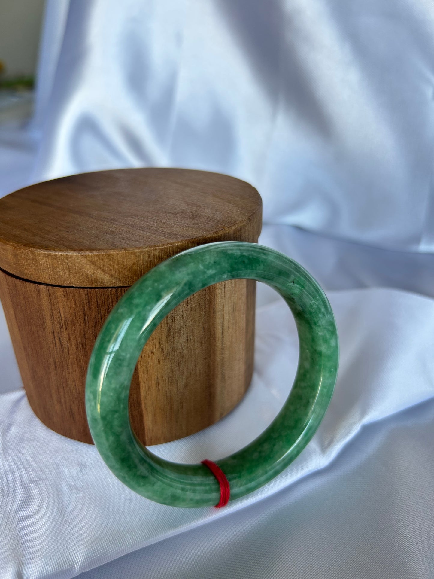 Grade A Natural  Green Myanmar Jadeite Bangle