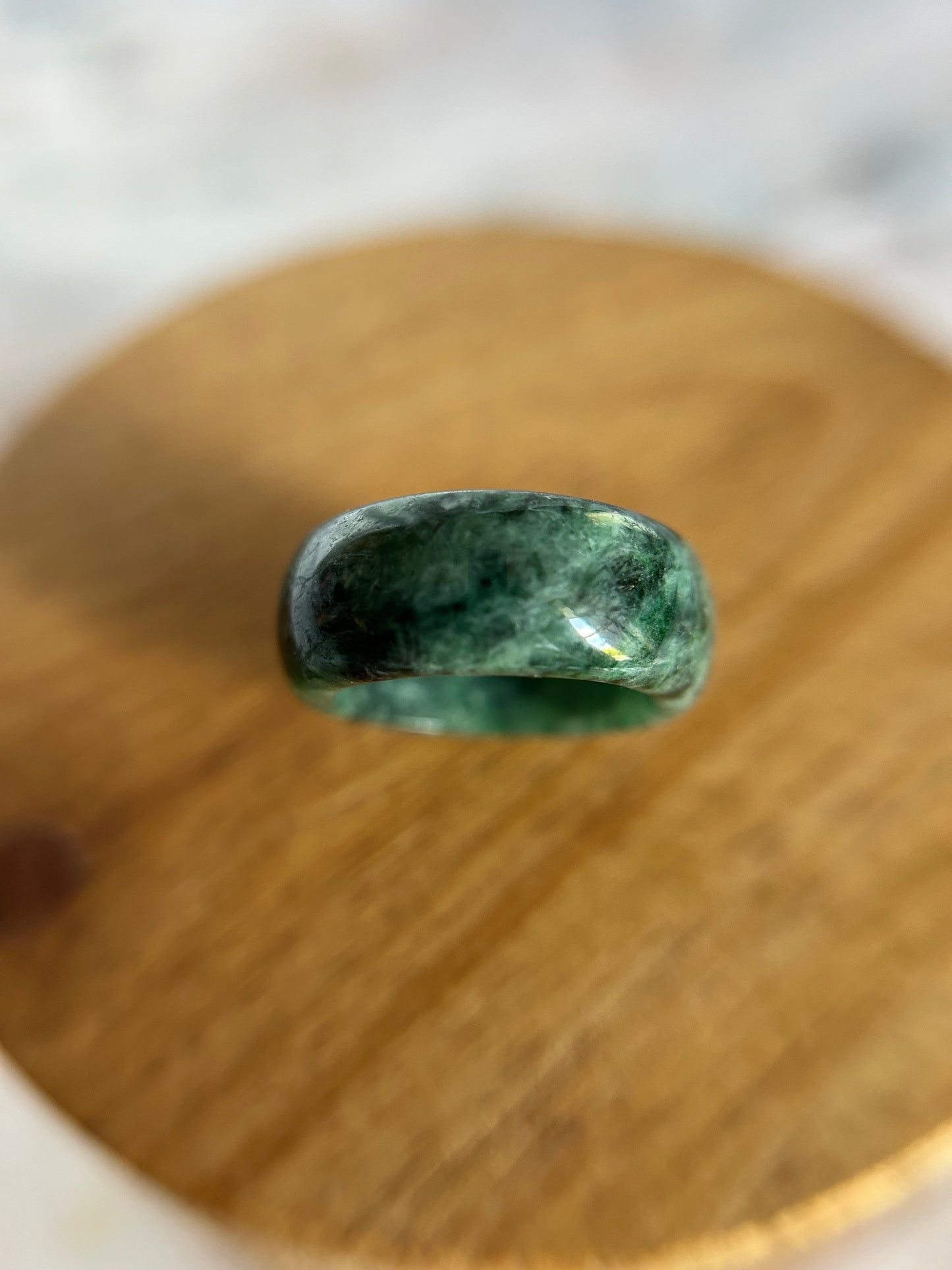 Natural Grade A Burme Jadeite green Ring