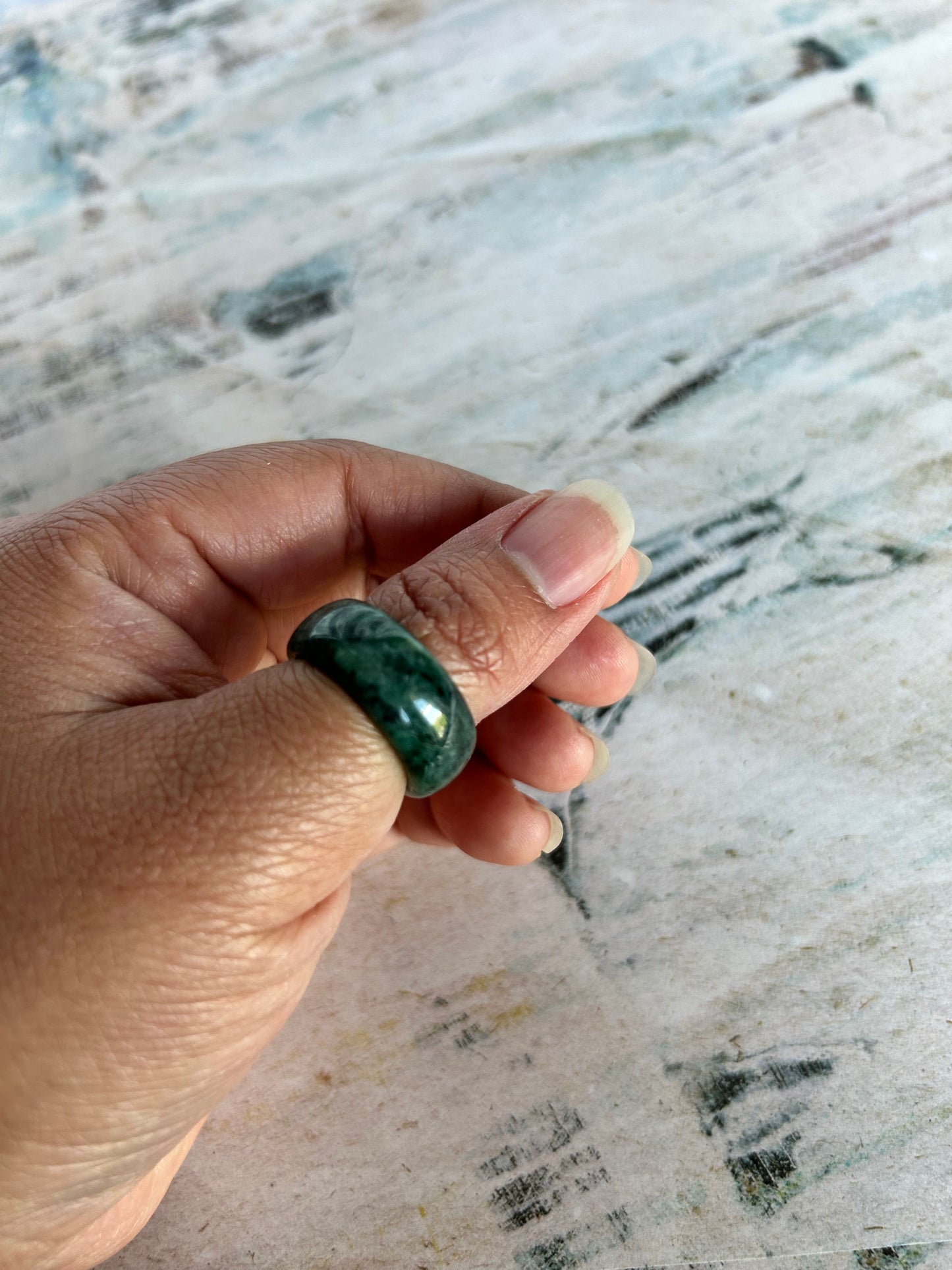 Natural Grade A Burme Jadeite green Ring