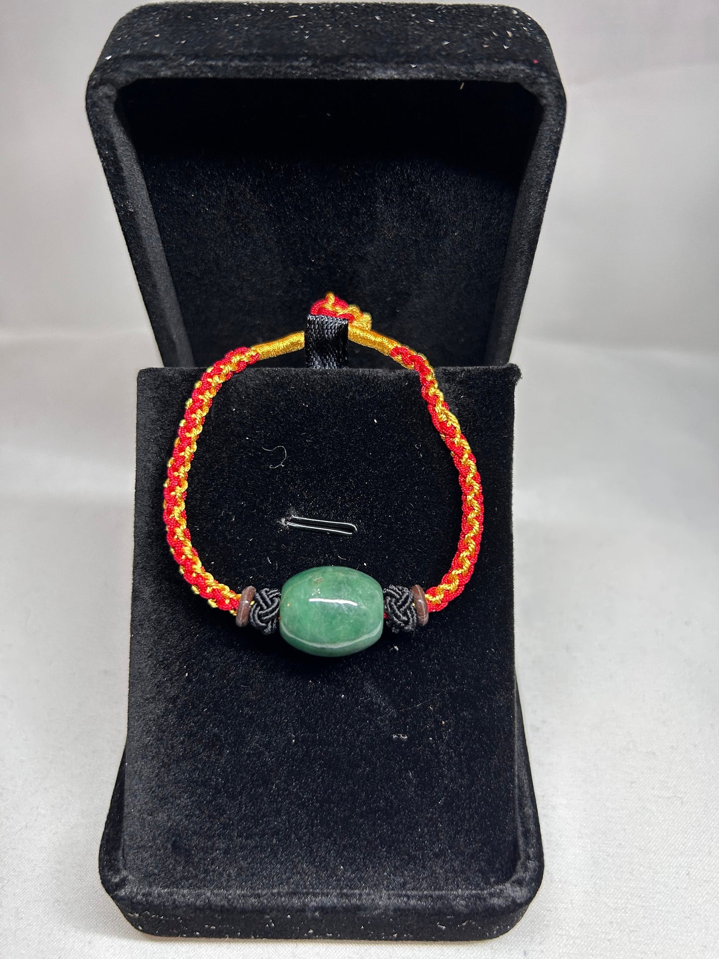 Grade A Natural Burma Dark Green Jadeite Barrel - Lu Lu Tong adjustable bracelet