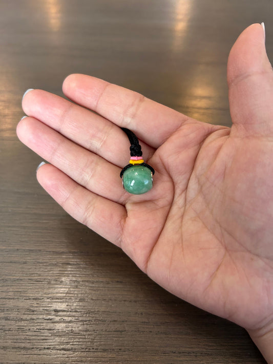 Grade A Natural Lu Lu Tong- Barrel green jadeite with Sterling Silver beads end caps  adjustable necklace (choker)