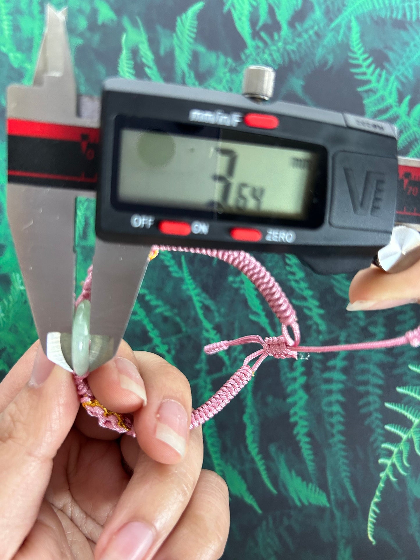 Grade A Natural Icy Green Burma Jadeite Adjustable Bracelet braided with light pink and gold rope design