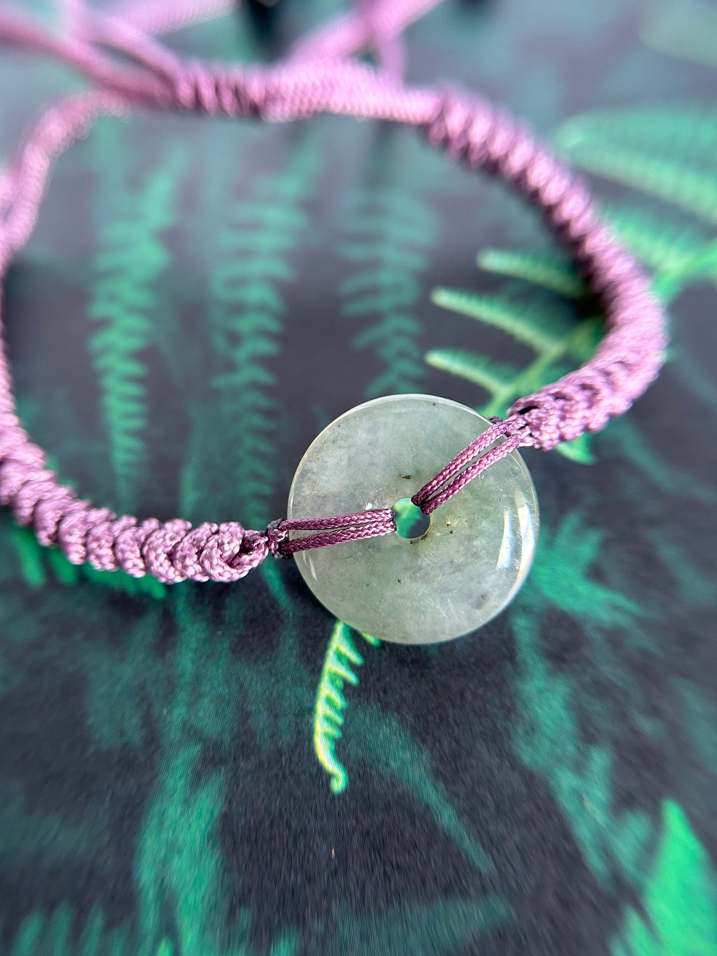 Grade A Natural Icy Green Burma Jadeite dark lavender Adjustable Bracelet