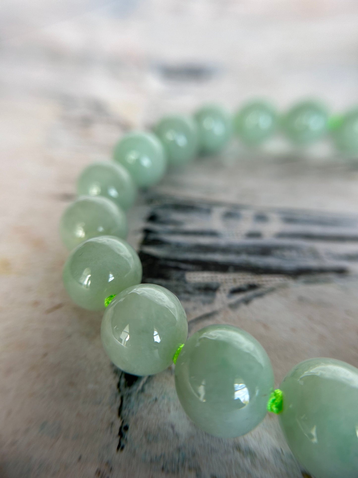 Certified by Trusted Lab Grade A Natural green 13mm Burma bead necklace comes with third party lab certification of authenticity