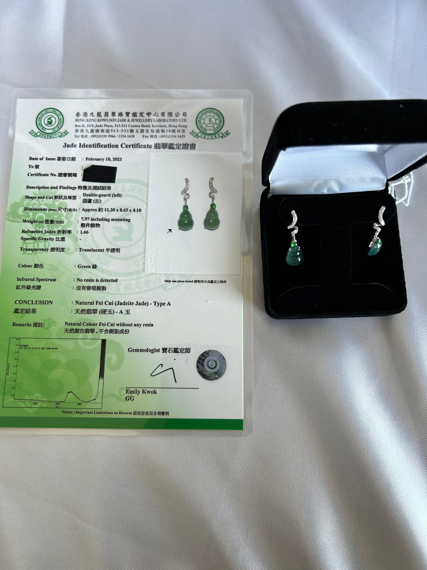 18K white gold diamond icy green gurd earrings